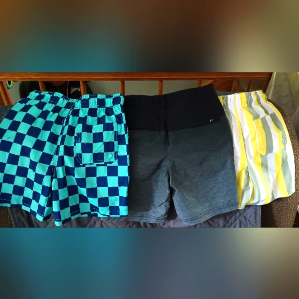NWT Boys swim trunks (LOT Of 3) Small (6/7) Cat & Jack/ ART Class